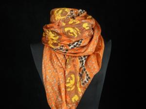 AHMADDY Seiden-Schal orange rost braun